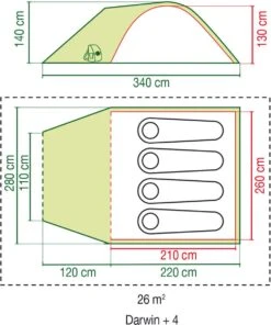 Coleman Darwin 4 Plus Koepeltent - 4-Persoons - Groen 21 Coleman Darwin 4 Plus Koepeltent - 4-Persoons - Groen -Buiten Kamperen 1003x1200 1