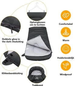 HikeMeister Mummy Slaapzak 1600 Gram - Kamperen - Zwart - Ca. 220 X 80 Cm - Met Binnenzak - Comfortzone: 0-15 Graden - Draagtas 7 HikeMeister Mummy Slaapzak 1600 Gram - Kamperen - Zwart - Ca. 220 X 80 Cm - Met Binnenzak - Comfortzone: 0-15 Graden - Draagtas -Buiten Kamperen 1051x1200 2