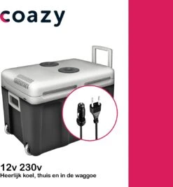 Koelbox Met Wielen Voor Auto & Camping Warm En Koud 40L - Frigobox Elektrisch 12v 230 Volt - MiniBar - Mini Koelkast | Verkoelt En Verwarmt | Eco-modus - Minibar - Mini Koelkast -Buiten Kamperen 1112x1200