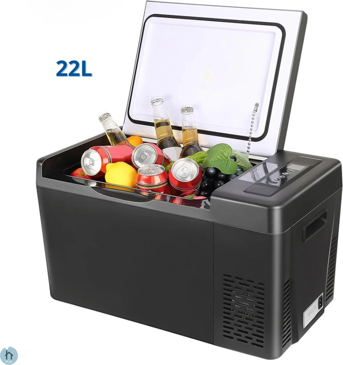 Elektrische Koelbox 12v 230 Volt - Coolbox 45 DB - Hybride Koelbox Voor Auto En Stopcontact -22 Tot +25 Graden - 22 Liter 1 Elektrische Koelbox 12v 230 Volt - Coolbox 45 DB - Hybride Koelbox Voor Auto En Stopcontact -22 Tot +25 Graden - 22 Liter