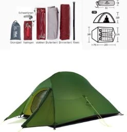 Cloud Up 3 Upgraded - Naturehike® - Tent 3 Persoons - Lichtgewicht Tent - Incl. Grondzeil - 20D 4000MM - Outdoor Kampeertent - Waterdicht - Hiking & Wandelen -Buiten Kamperen 1147x1200 3