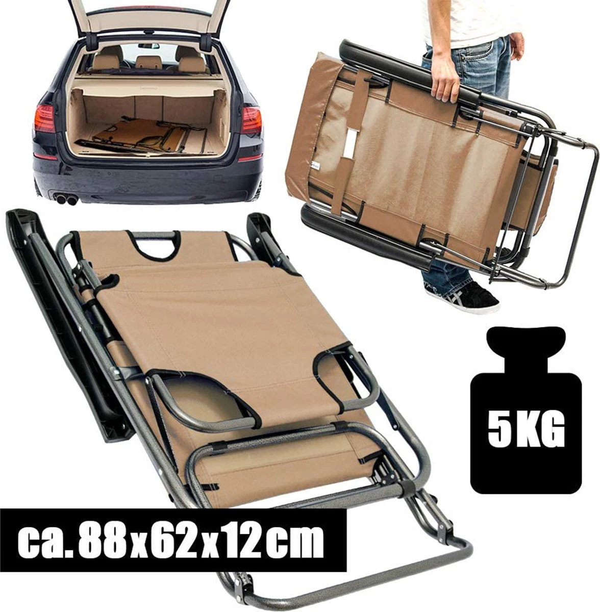 Ligstoel Opvouwbaar 155x60cm - Lichte Ligbed Relaxstoel Tuinstoel Campingstoel Strandstoel 12 Ligstoel Opvouwbaar 155x60cm - Lichte Ligbed Relaxstoel Tuinstoel Campingstoel Strandstoel - Afbeelding 12