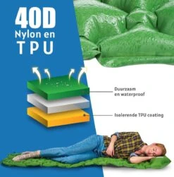 TRVLMORE Slaapmat - Zelfopblazend - 1 Persoons - Ingebouwde Pomp En Kussen - Groen -Buiten Kamperen 1183x1200 8