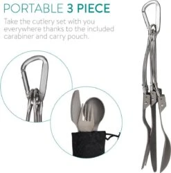 Navaris Campingbestek Van Titanium - Set Met Vork, Mes En Lepel - Inklapbaar - Bestekset Voor Onderweg - Inclusief Karabijnhaak En Bewaarzakje 15 Navaris Campingbestek Van Titanium - Set Met Vork, Mes En Lepel - Inklapbaar - Bestekset Voor Onderweg - Inclusief Karabijnhaak En Bewaarzakje -Buiten Kamperen 1185x1200 4