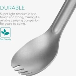 Navaris 2x Spork Met Extra Lange Handgreep - Set Van 2 - Campingbestek Van Titanium - Bestek Voor Onderweg - Lichtgewicht - Inclusief Bewaarzakje -Buiten Kamperen 1188x1200 3
