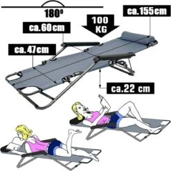 Ligstoel Opvouwbaar 155x60cm - Lichte Ligbed Relaxstoel Tuinstoel Campingstoel Strandstoel 27 Ligstoel Opvouwbaar 155x60cm - Lichte Ligbed Relaxstoel Tuinstoel Campingstoel Strandstoel -Buiten Kamperen 1196x1200