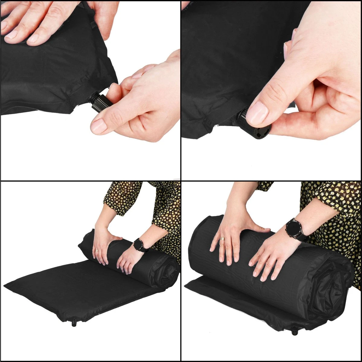 Springos Slaapmat | Zelfopblazend | 180 Cm | Inclusief Hoes | Zwart 9 Springos Slaapmat | Zelfopblazend | 180 Cm | Inclusief Hoes | Zwart - Afbeelding 9