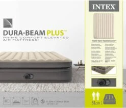 Intex Prime Comfort - Luchtbed - 2-Persoons - 152x203x51 Cm (BxLxH) - Grijs - Met Ingebouwde Motorpomp -Buiten Kamperen 1200x1029 3