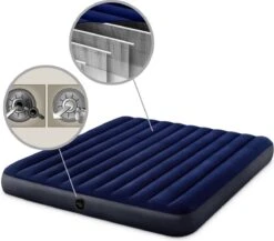Intex Luchtbedset Intex Luchtbed - 2-Persoons - 183 X 203 X 25 Cm - Blauw + Intex Elektrische Pomp - 650 Liter/min + Hoeslaken Wit + Reparatieset -Buiten Kamperen 1200x1053 3