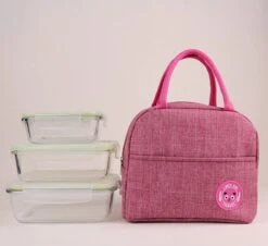 Koeltas - Lunchtas - Volwassenen En Kinderen - Compact & Handig: Zomer - Picknick -School - Lunch - Werk - Klassiek Roze -Buiten Kamperen 1200x1096
