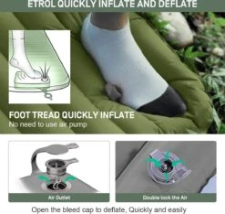 ETROL Camping Slaapmat-2-in-1 Zelfopblazende Kampeermat Met Kussen (78"x 28"), Lichtgewicht, Dik 4"compact Kussen, Geschikt Voor Zelfrijdende Reizen, Lekvrije, Waterdichte Tent -Buiten Kamperen 1200x1135