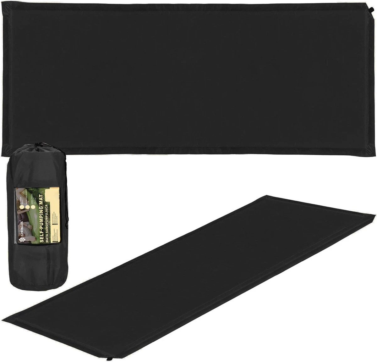 Springos Slaapmat | Zelfopblazend | 180 Cm | Inclusief Hoes | Zwart 7 Springos Slaapmat | Zelfopblazend | 180 Cm | Inclusief Hoes | Zwart - Afbeelding 7