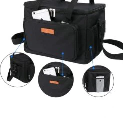 Lunchtas - Koeltas Voor Dames En Heren - Cool Bag - 4 Laags Geïsoleerde Koeltas - Kleine Cooler - Lunch Box - Lunchtas 15 Liter- Zwart -Buiten Kamperen 1200x1151