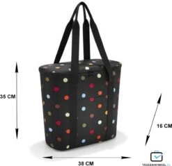 Reisenthel Thermoshopper Koeltas - 15L - Dots Zwart -Buiten Kamperen 1200x1159