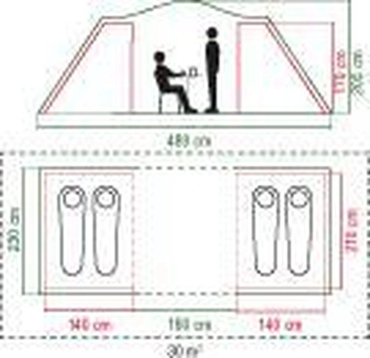 Coleman Spruce Falls 4 Vis-a-Vis Tent - Verduisterend - 4-Persoons 4 Coleman Spruce Falls 4 Vis-a-Vis Tent - Verduisterend - 4-Persoons - Afbeelding 4