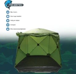 FisherPro WildLand Tent –comfortabele Vistent – Handige Strandtent – Compacte Festival Tent - Uitbreid Mogelijkheden Met Stormcover - Geschikt Voor 2 Personen -Buiten Kamperen 1200x1164 4