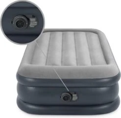 Intex Luchtbed - 1-Persoons - 99 X 191 X 42 Cm - Grijs - Met Pomp, Hoeslaken Antraciet En Reparatieset -Buiten Kamperen 1200x1166 8