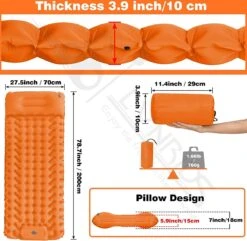 LVNRIDS Isomat, Zelfopblazend, Ultralicht, Luchtmatras, Camping, Zelfopblaasbaar, Opblaasbaar Matras, 3,9 Inch Dik, Met Voetperspomp En Kussen, Voor Camping, Reizen, Outdoor, Wandelen, Strand, Oranje 15 LVNRIDS Isomat, Zelfopblazend, Ultralicht, Luchtmatras, Camping, Zelfopblaasbaar, Opblaasbaar Matras, 3,9 Inch Dik, Met Voetperspomp En Kussen, Voor Camping, Reizen, Outdoor, Wandelen, Strand, Oranje -Buiten Kamperen 1200x1171 16