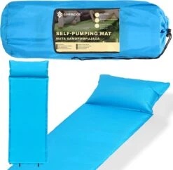 Springos Slaapmat | Zelfopblazend | 186 Cm | Inclusief Hoes & Hoofdkussen | Lichtblauw 37 Springos Slaapmat | Zelfopblazend | 186 Cm | Inclusief Hoes & Hoofdkussen | Lichtblauw -Buiten Kamperen 1200x1175