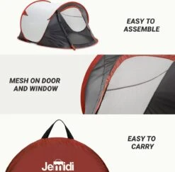 JEMIDI Tweepersoons Pop-up Tent - Opgooitent, Werptent Voor 2 Personen - Ideaal Als Festivaltent Of Kampeertent - Verschillende Kleuren 12 JEMIDI Tweepersoons Pop-up Tent - Opgooitent, Werptent Voor 2 Personen - Ideaal Als Festivaltent Of Kampeertent - Verschillende Kleuren -Buiten Kamperen 1200x1179 2