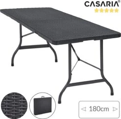 Casaria Tuintafel Opvouwbaar – Met Draaggreep 180x75 Cm – Zwart 13 Casaria Tuintafel Opvouwbaar – Met Draaggreep 180x75 Cm – Zwart -Buiten Kamperen 1200x1180