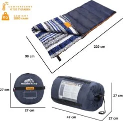 Dutch Mountains Slaapzak Goeree XL - Extra Groot 220x90cm - Katoenen Binnenkant - Aanritsbaar - Tochtstrip En Compressiehoes -Buiten Kamperen 1200x1182 3