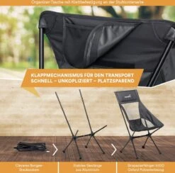 Skandika Campingstoel Compact – Campingstoelen - Campingstoel Tot 150 Kg Belastbaar - Kampeerstoel, Visstoel, Kleine Pakmaat, Opvouwbaar, Stabiel, Licht, Comfortabel Gepolsterd – Draagtas Meegeleverd - Vouwstoel – Zwart 11 Skandika Campingstoel Compact – Campingstoelen - Campingstoel Tot 150 Kg Belastbaar - Kampeerstoel, Visstoel, Kleine Pakmaat, Opvouwbaar, Stabiel, Licht, Comfortabel Gepolsterd – Draagtas Meegeleverd - Vouwstoel – Zwart -Buiten Kamperen 1200x1184 2