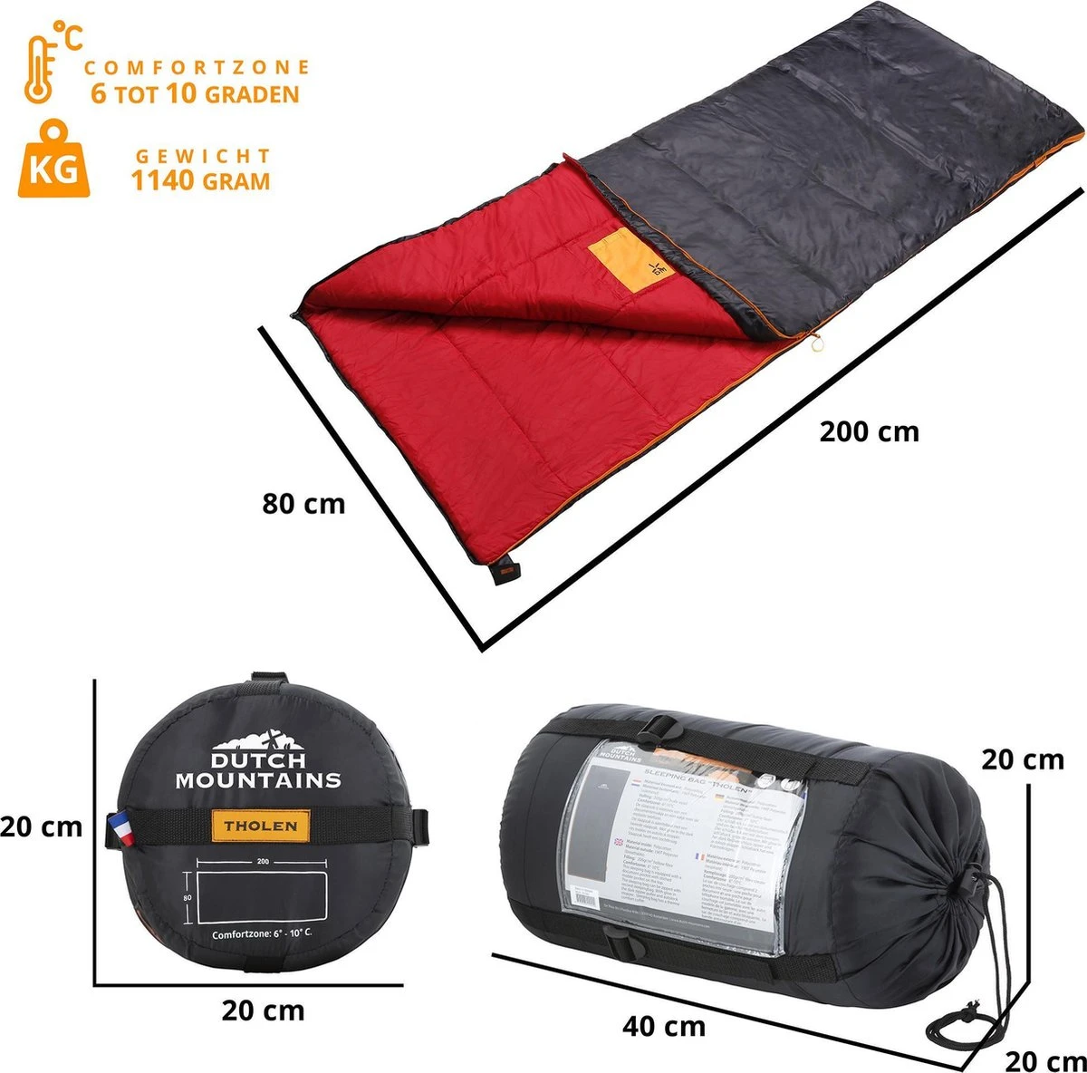 Dutch Mountains Slaapzak Tholen - 200 X 80cm - Aanritsbaar - Slechts 1140 Gram – Polyester - Tochtstrip En Compressiehoes 5 Dutch Mountains Slaapzak Tholen - 200 X 80cm - Aanritsbaar - Slechts 1140 Gram – Polyester - Tochtstrip En Compressiehoes - Afbeelding 5