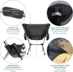 Smartpeas Campingstoel Van Stevig 600D Polyester En Aluminium - Lichtgewicht En Opvouwbaar - Camping Gadget Inclusief Zijzakken +Plus: Strandmat & Draagtas -Buiten Kamperen 1200x1186 1