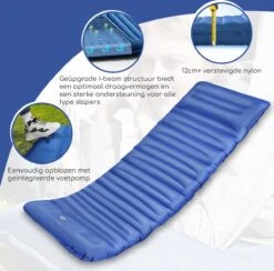 Hikr® Slaapmat 10cm+ Dikte - Comfortabel Luchtmatras - Zelfopblazend Met De Voet - TPU+40D Nylon - Slaapmatje Eenpersoons En Uit Te Breiden Tot Tweepersoons - Slaapmat Met Ingebouwde Pomp -Buiten Kamperen 1200x1186 7
