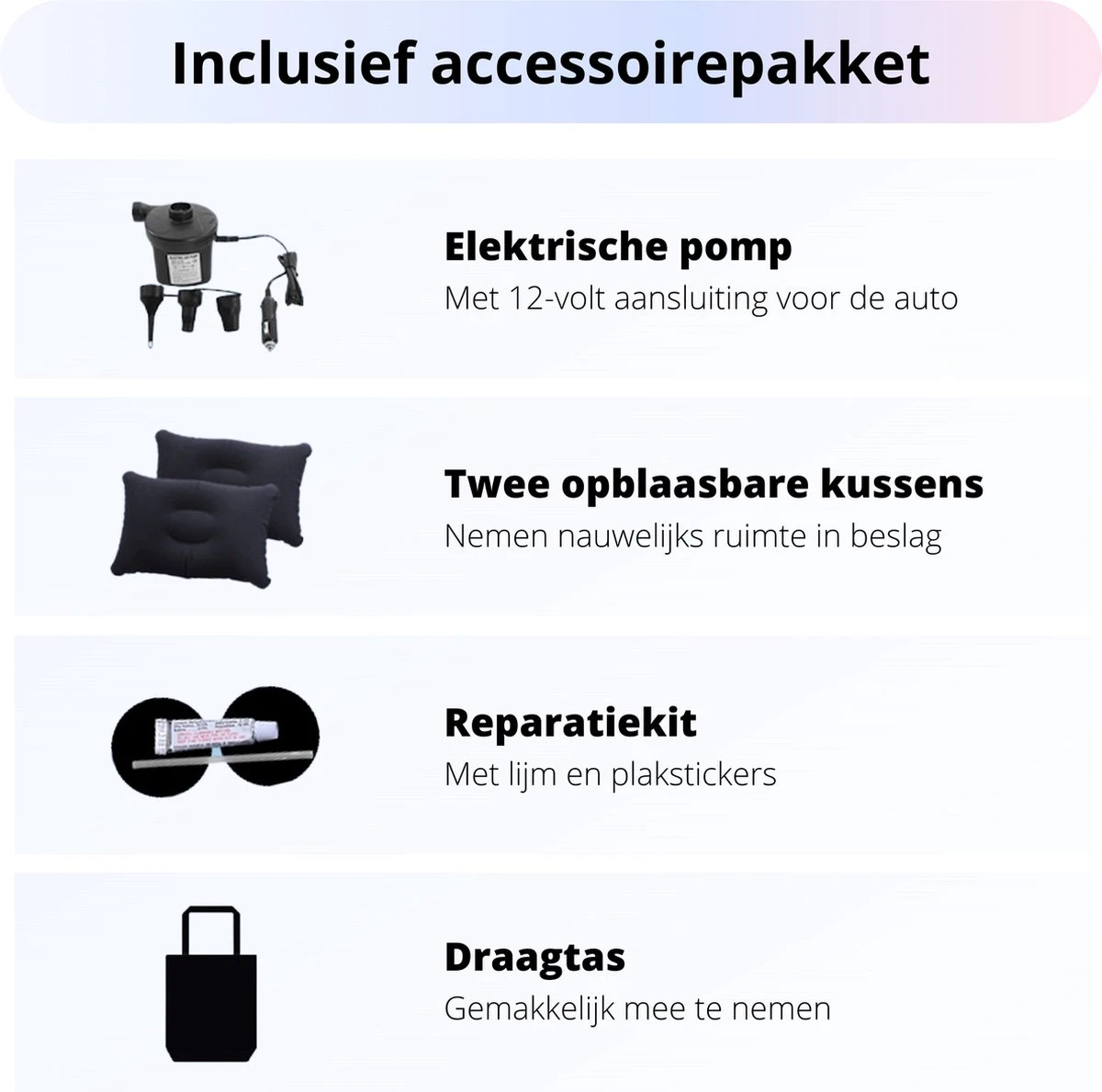 Opblaasbaar Auto Matras - Auto Luchtbed Zwart - Achterbank En Achterbak - Tweepersoons 3-in-1 Universeel Automatras - Inclusief Elektrische Pomp En Accessoires - Kampeer Luchtbed Voor Reizen 2 Opblaasbaar Auto Matras - Auto Luchtbed Zwart - Achterbank En Achterbak - Tweepersoons 3-in-1 Universeel Automatras - Inclusief Elektrische Pomp En Accessoires - Kampeer Luchtbed Voor Reizen - Afbeelding 2