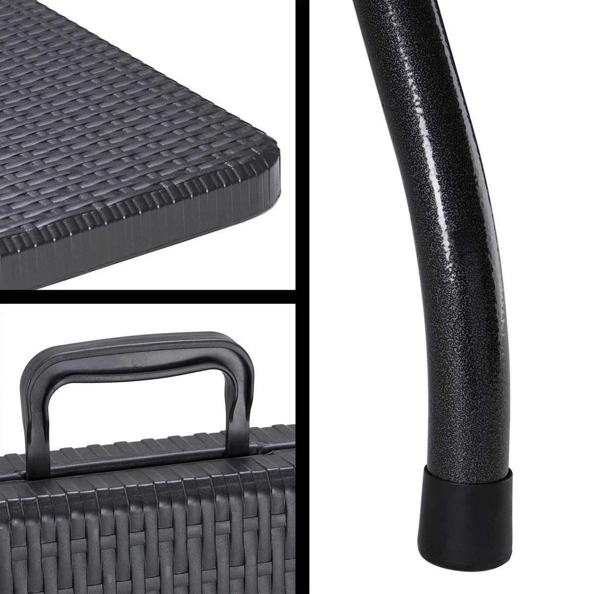 Casaria Tuintafel Opvouwbaar – Met Draaggreep 180x75 Cm – Zwart 4 Casaria Tuintafel Opvouwbaar – Met Draaggreep 180x75 Cm – Zwart - Afbeelding 4