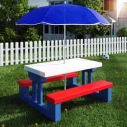 Merkloos Kinder Picknicktafel Met Parasol - Blauw 18 Merkloos Kinder Picknicktafel Met Parasol - Blauw -Buiten Kamperen 1200x1200 148