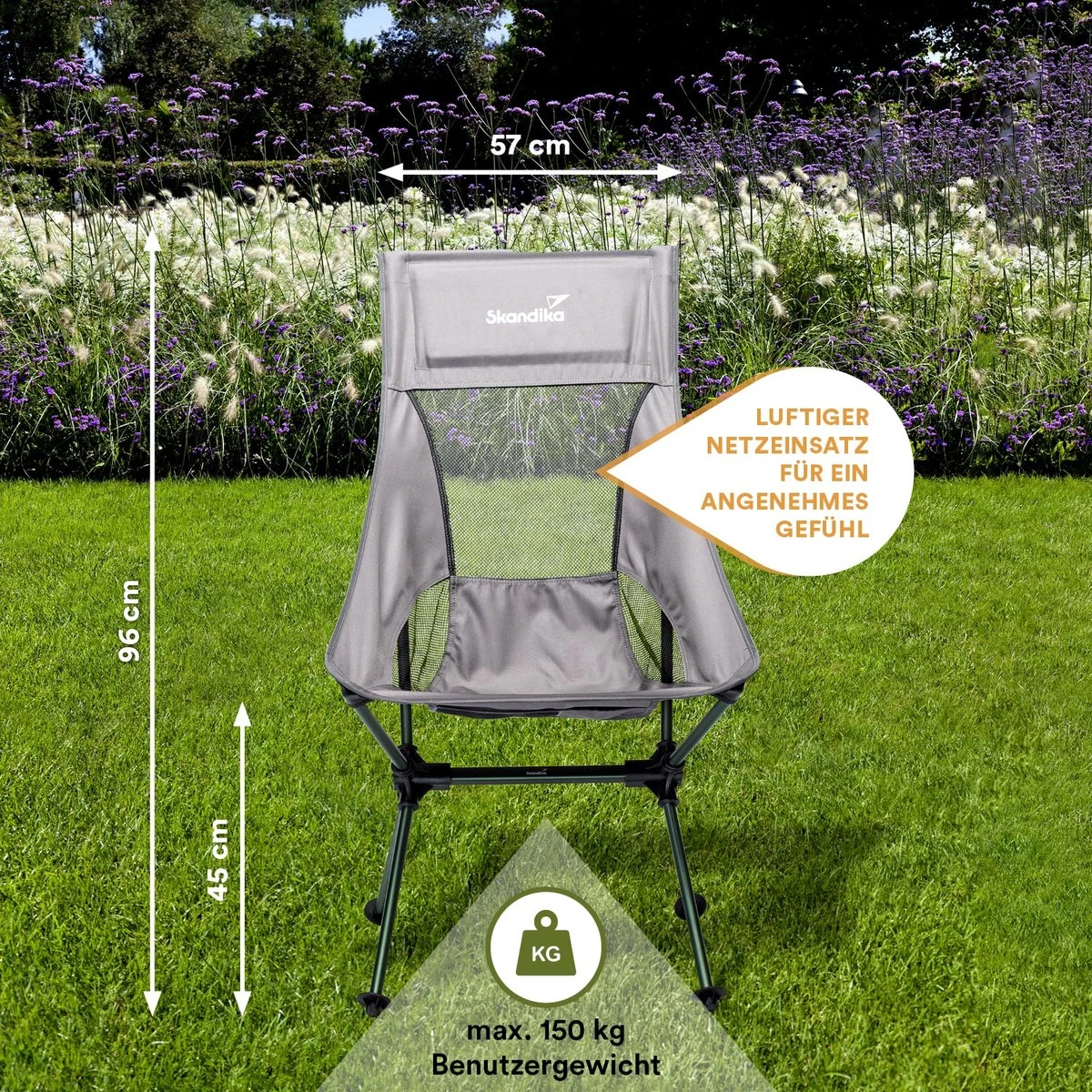 Skandika Campingstoel Compact SET – Campingstoelen – Campingstoel Tot 150 Kg Belastbaar - Kampeerstoel, Visstoel, Kleine Pakmaat, Opvouwbaar, Stabiel, Licht, Comfortabel Gepolsterd – Draagtas Meegeleverd – Vouwstoel – Kampeermeubelen – Grijs 2 Skandika Campingstoel Compact SET – Campingstoelen – Campingstoel Tot 150 Kg Belastbaar - Kampeerstoel, Visstoel, Kleine Pakmaat, Opvouwbaar, Stabiel, Licht, Comfortabel Gepolsterd – Draagtas Meegeleverd – Vouwstoel – Kampeermeubelen – Grijs - Afbeelding 2