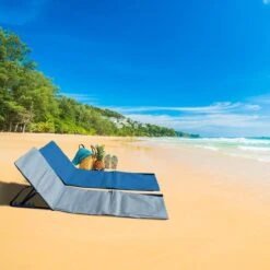 Strandmat Opvouwbaar Met Schouderband - Strandstoel Grijs 145x47x52 -Buiten Kamperen 1200x1200 203