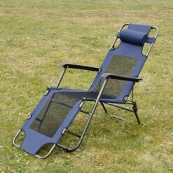 Ligstoel 180x60cm - Opvouwbaar Campingstoel Ligbed Strandstoel Tuinstoel Vouwligstoel Blauw -Buiten Kamperen 1200x1200 209