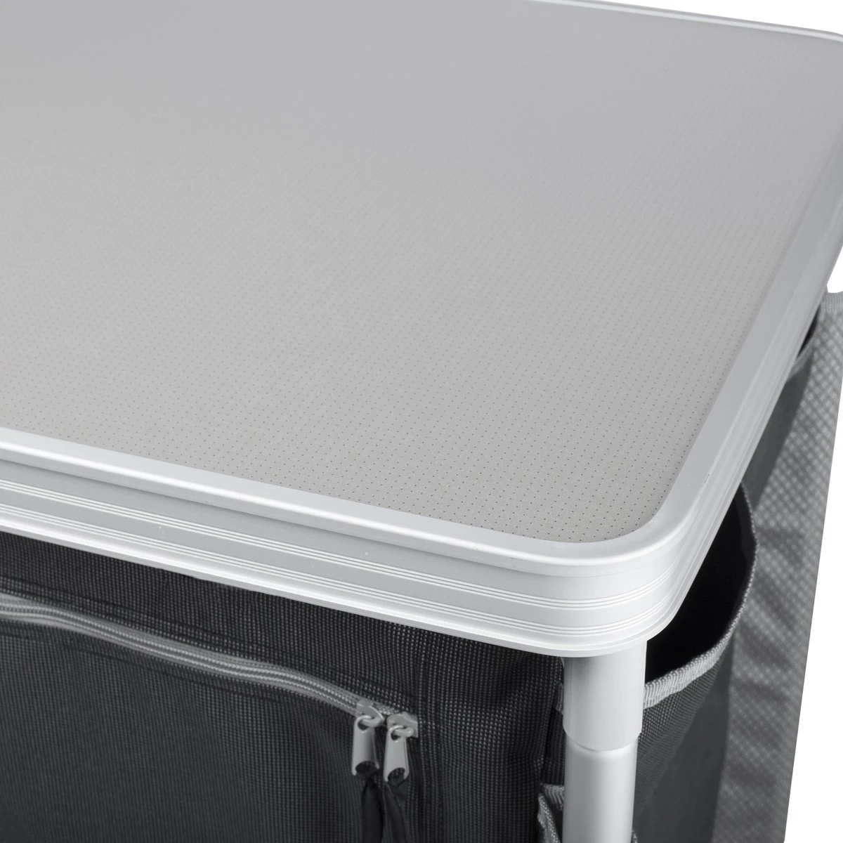 Campart Campingkeuken KI-0734 - Campingkast Groot - 4 Verstelbare Poten - Opvouwbaar En Lichtgewicht - Inclusief Opbergtas - Grijs 5 Campart Campingkeuken KI-0734 - Campingkast Groot - 4 Verstelbare Poten - Opvouwbaar En Lichtgewicht - Inclusief Opbergtas - Grijs - Afbeelding 5