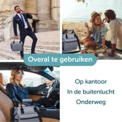 ForDig Lunchtas Grijs - Koeltas Gemaakt Van 600D Polyester Met PEVA-Voering - Ruimte Voor Lunchtrommel / Snacks / Blikjes - Koel Tas Met Mesh Opbergruimtes En Ruimte Voor Bestek - Lunch Tas Cool Bag - Coolerbag - Kleine Cooler -Buiten Kamperen 1200x1200 340