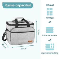 ForDig Koeltas XL Grijs (30 Liter) - Gemaakt Van 600D Polyester Met PEVA-Voering - Ruimte Voor 40 Blikjes Of 20 Halve Liter Flessen - Opvouwbaar Koel Tas Met Easy-Acces Flap - Ruimte Voor Bestek - Picknick Cool Bag - Coolerbag - Grote Cooler 9 ForDig Koeltas XL Grijs (30 Liter) - Gemaakt Van 600D Polyester Met PEVA-Voering - Ruimte Voor 40 Blikjes Of 20 Halve Liter Flessen - Opvouwbaar Koel Tas Met Easy-Acces Flap - Ruimte Voor Bestek - Picknick Cool Bag - Coolerbag - Grote Cooler -Buiten Kamperen 1200x1200 402