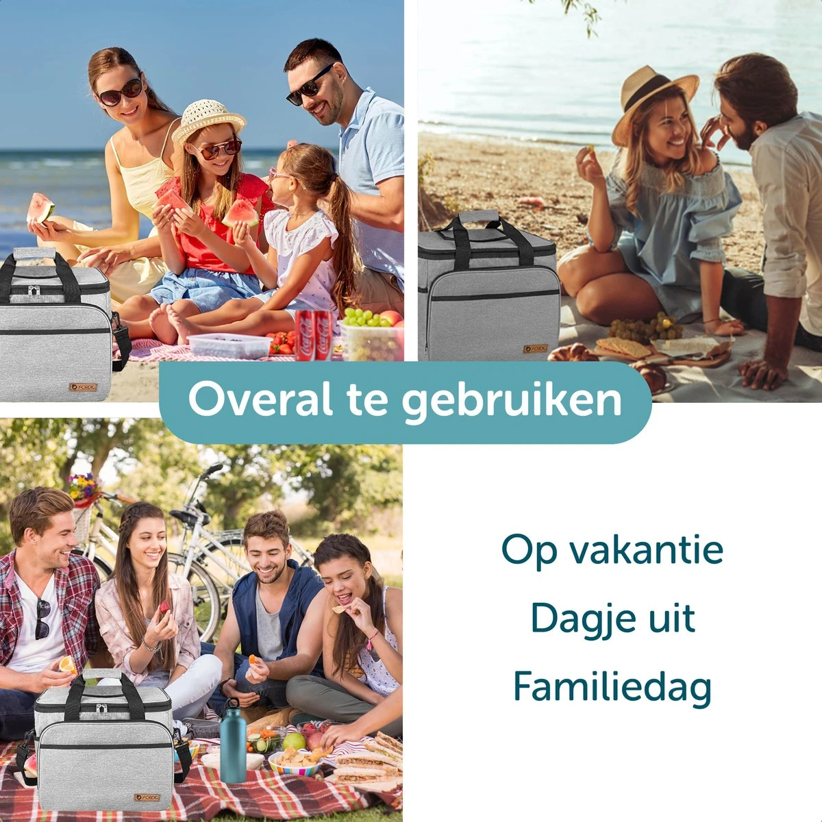 ForDig Koeltas XL Grijs (30 Liter) - Gemaakt Van 600D Polyester Met PEVA-Voering - Ruimte Voor 40 Blikjes Of 20 Halve Liter Flessen - Opvouwbaar Koel Tas Met Easy-Acces Flap - Ruimte Voor Bestek - Picknick Cool Bag - Coolerbag - Grote Cooler 4 ForDig Koeltas XL Grijs (30 Liter) - Gemaakt Van 600D Polyester Met PEVA-Voering - Ruimte Voor 40 Blikjes Of 20 Halve Liter Flessen - Opvouwbaar Koel Tas Met Easy-Acces Flap - Ruimte Voor Bestek - Picknick Cool Bag - Coolerbag - Grote Cooler - Afbeelding 4