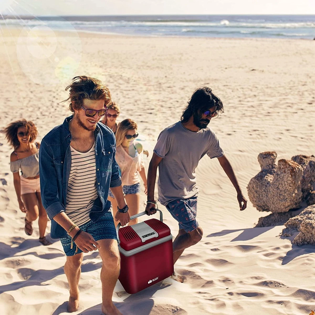 Tillvex- Koelbox, Coolbox, 24 Liter, Rood 3 Tillvex- Koelbox, Coolbox, 24 Liter, Rood - Afbeelding 3