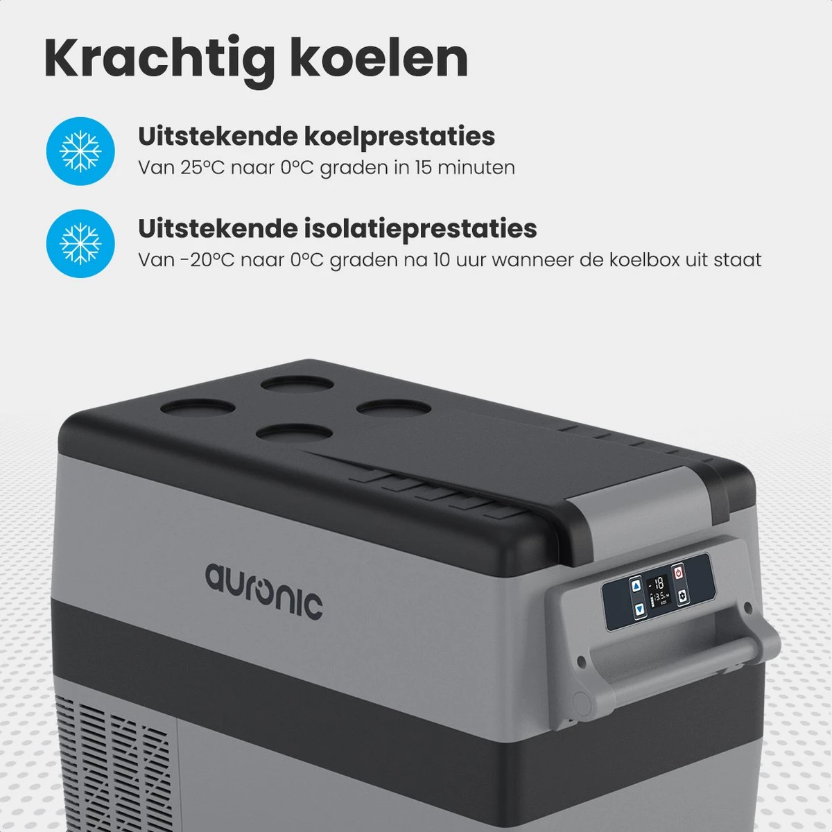 Auronic Elektrische Koelbox - 40.5L - Compressor - 12V En 240V - Grijs 9 Auronic Elektrische Koelbox - 40.5L - Compressor - 12V En 240V - Grijs - Afbeelding 9