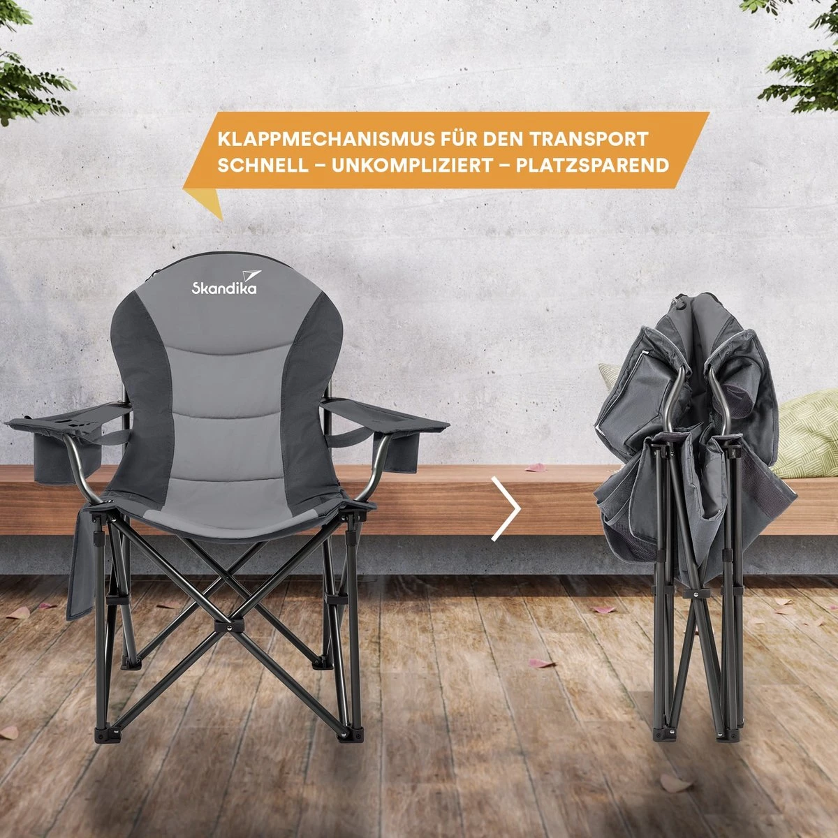 Skandika Relax Comfort Campingstoel - Campingstoel Opvouwbaar - Comfortabele Klapstoel Met Drinkhouder En Koelvak, Tot Max. 160 Kg, Opvouwbaar, Lichtgewicht | Vouwstoel Voor Kamperen, Camping, Festival, Vissen – Grijs 4 Skandika Relax Comfort Campingstoel - Campingstoel Opvouwbaar - Comfortabele Klapstoel Met Drinkhouder En Koelvak, Tot Max. 160 Kg, Opvouwbaar, Lichtgewicht | Vouwstoel Voor Kamperen, Camping, Festival, Vissen – Grijs - Afbeelding 4