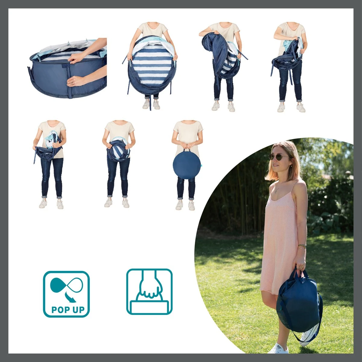 Babymoov Babyni Speelruimte & Extra Bedje Anti-UV FPS 50+ Marinière 3 Babymoov Babyni Speelruimte & Extra Bedje Anti-UV FPS 50+ Marinière - Afbeelding 3