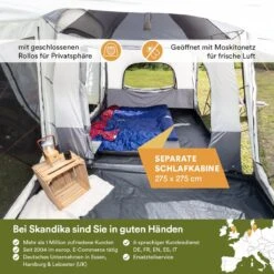 Skandika Pitea XL CROSS Tent – Koepeltenten - Autotent – Campingtent Voor SUV, Caddy, Auto, CUV - Voor Max. 4 Personen – Vrijstaand – Met/zonder Slaapcabine – Max. Stahoogte 230 Cm – 3000mm Waterkolom - 475 X 290 X 230 Cm (LxBxH) – Kamperen - Grijs 11 Skandika Pitea XL CROSS Tent – Koepeltenten - Autotent – Campingtent Voor SUV, Caddy, Auto, CUV - Voor Max. 4 Personen – Vrijstaand – Met/zonder Slaapcabine – Max. Stahoogte 230 Cm – 3000mm Waterkolom - 475 X 290 X 230 Cm (LxBxH) – Kamperen - Grijs -Buiten Kamperen 1200x1200 684