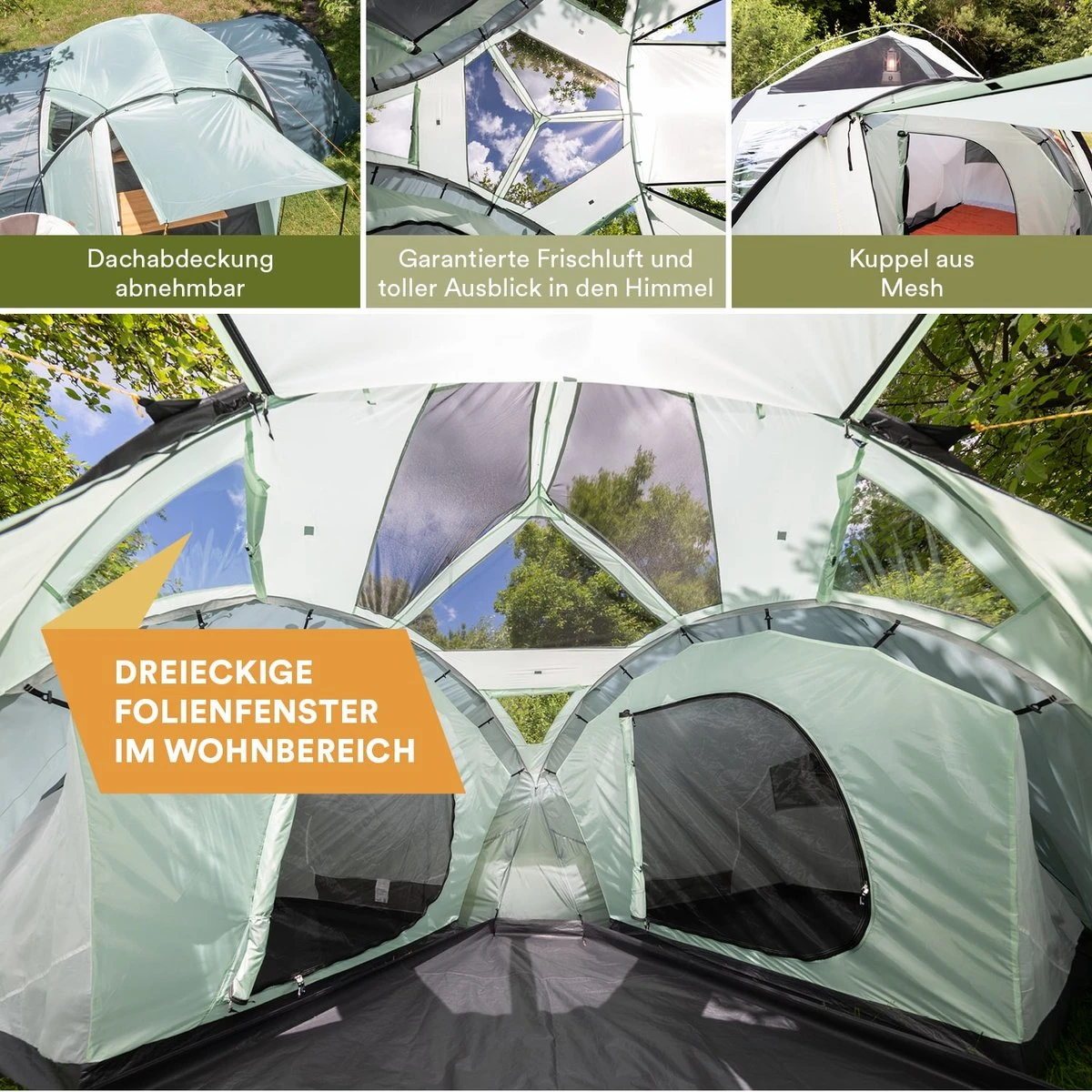 Skandika Bern 4 Koepeltent - Koepeltent - Tenten - 4 Persoons Kampeertent Met Panoramisch Dakraam, 2 Slaapcabines, Grondzeil, 210 Cm Stahoogte, Waterdicht, 4000 Mm Waterkolom - Grote Outdoor Familie Tent, Kampeertent - Grijs 4 Skandika Bern 4 Koepeltent - Koepeltent - Tenten - 4 Persoons Kampeertent Met Panoramisch Dakraam, 2 Slaapcabines, Grondzeil, 210 Cm Stahoogte, Waterdicht, 4000 Mm Waterkolom - Grote Outdoor Familie Tent, Kampeertent - Grijs - Afbeelding 4