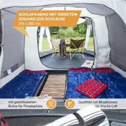 Skandika Pitea XL UP Tent – Koepeltenten - Autotent – 4 Persoons Campingtent Voor SUV, Caddy, Auto, CUV – Vrijstaand – Met/zonder Slaapcabine – Max. Stahoogte 200 Cm – Waterdicht Met 3000mm Waterkolom - 515 X 300 X 200 Cm (LxBxH) – Kamperen - Grijs -Buiten Kamperen 1200x1200 703