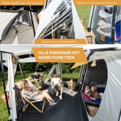 Skandika Pitea XL UP Tent – Koepeltenten - Autotent – 4 Persoons Campingtent Voor SUV, Caddy, Auto, CUV – Vrijstaand – Met/zonder Slaapcabine – Max. Stahoogte 200 Cm – Waterdicht Met 3000mm Waterkolom - 515 X 300 X 200 Cm (LxBxH) – Kamperen - Grijs -Buiten Kamperen 1200x1200 707