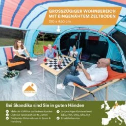 Skandika Gotland Tunneltent Voor 6 Personen, Grote Familietent In Racing-design, Ingenaaide Tentbodem, Waterdicht, 5000 Mm Waterkolom, Slaapcabine Met Scheidingswand, Muggennet (let Op, Komt Met Kleurfouten) -Buiten Kamperen 1200x1200 732