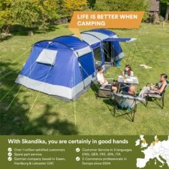 Skandika Montana 8 Tent – Tunneltenten – 8 Persoons Tent – Campingtent – 200 Cm Stahoogte – 2-4 Slaapcabines - Muggengaas – Familietent – 4 Ingangen – 700 X 310 X 200 Cm (L X B X H) - 5000 Mm Waterkolom – Outdoor, Camping – Kamperen – Blauw 12 Skandika Montana 8 Tent – Tunneltenten – 8 Persoons Tent – Campingtent – 200 Cm Stahoogte – 2-4 Slaapcabines - Muggengaas – Familietent – 4 Ingangen – 700 X 310 X 200 Cm (L X B X H) - 5000 Mm Waterkolom – Outdoor, Camping – Kamperen – Blauw -Buiten Kamperen 1200x1200 747